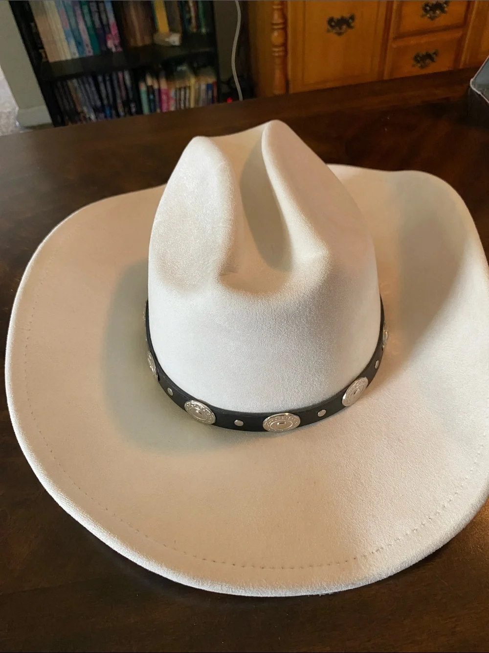 Illuma Faux Suede Cream Cowgirl Hat with Tag